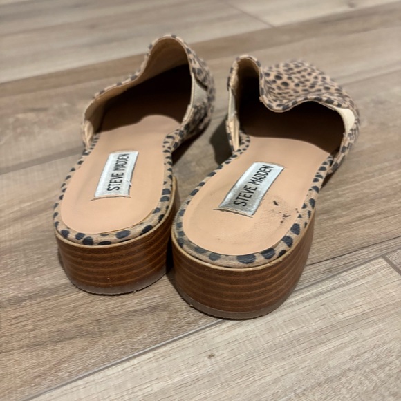 Steve Madden Chariot suede Mules Cheetah Leopard Tan Black Size 8.5 - Picture 3 of 7